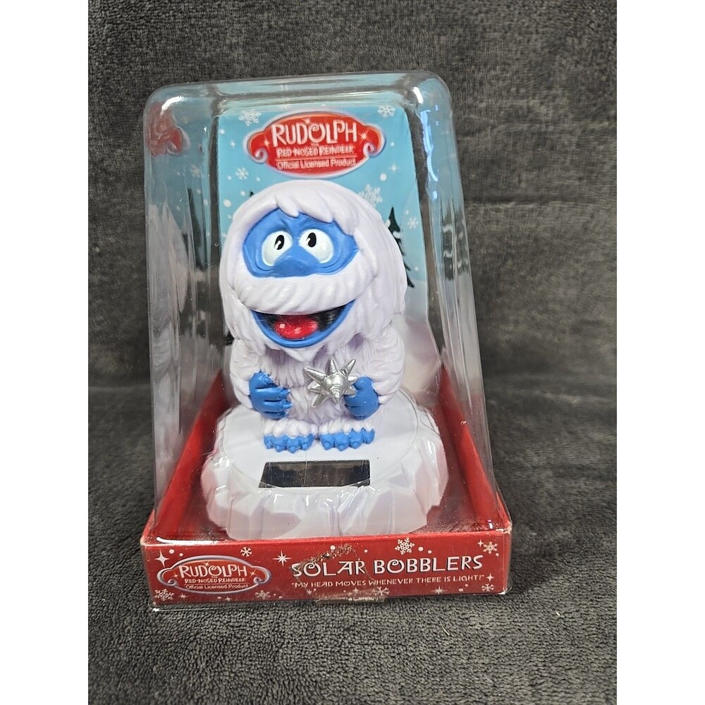 RUDOLPH THE RED NOSED REINDEER - BUMBLE - ABOMINABLE SNOWMAN - SOLAR BOBBLE HEAD